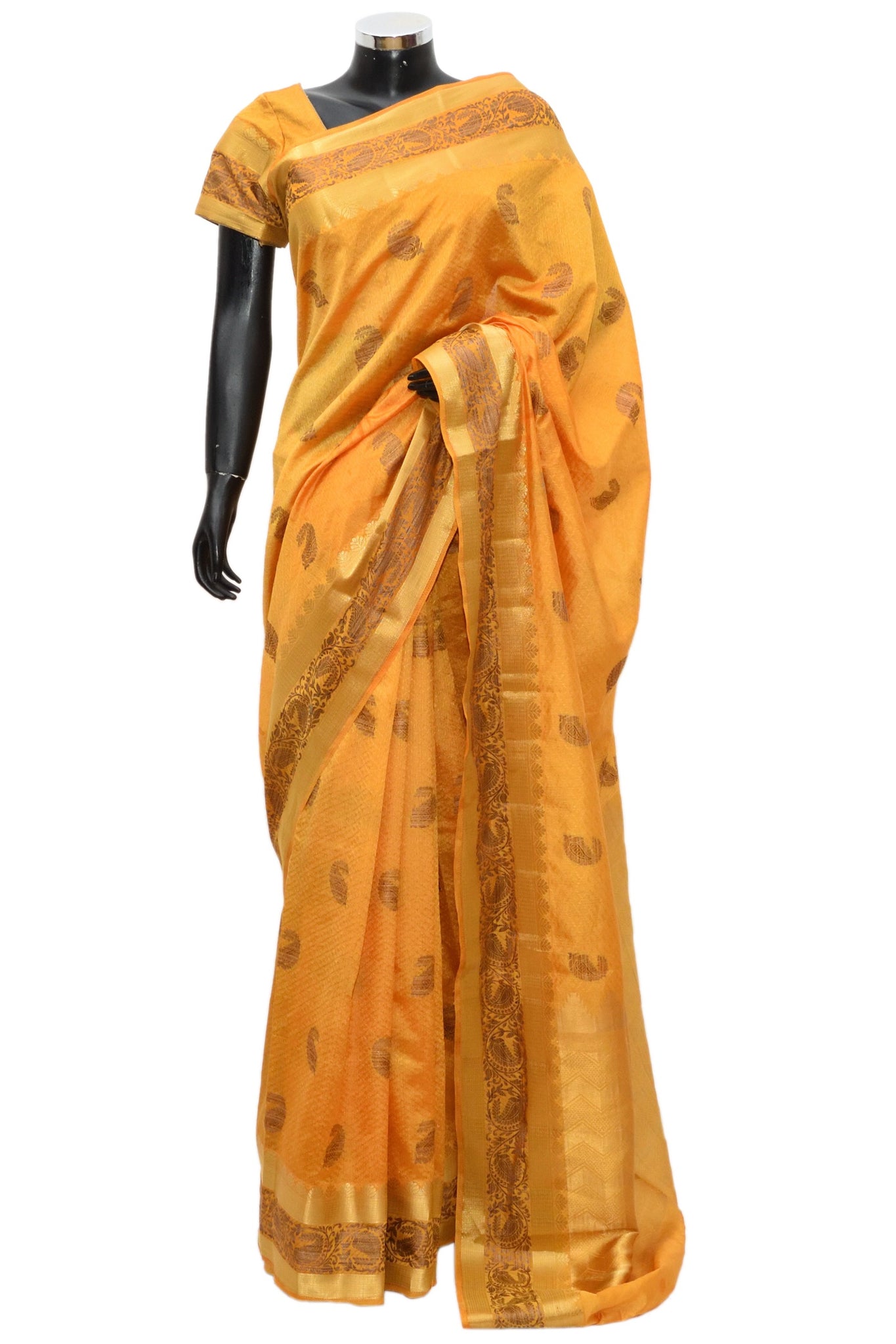 Silk saree in mustard color fdn899-321