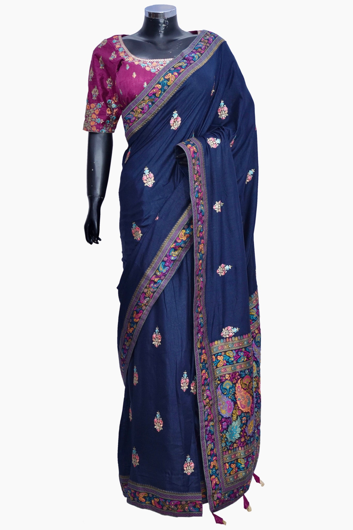 Silk Saree with embroidered blouse #fdn901185-301