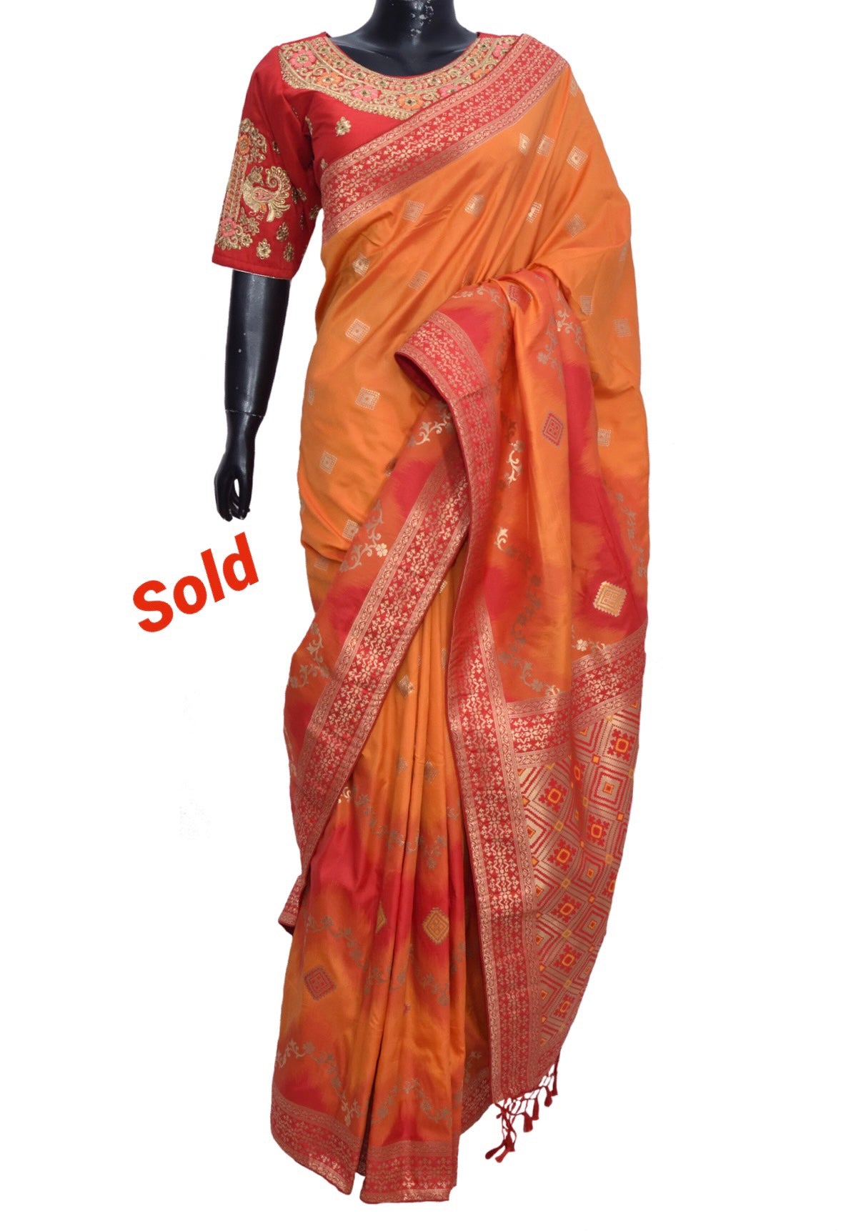 Silk Saree with embroidered blouse #fdn901189-301