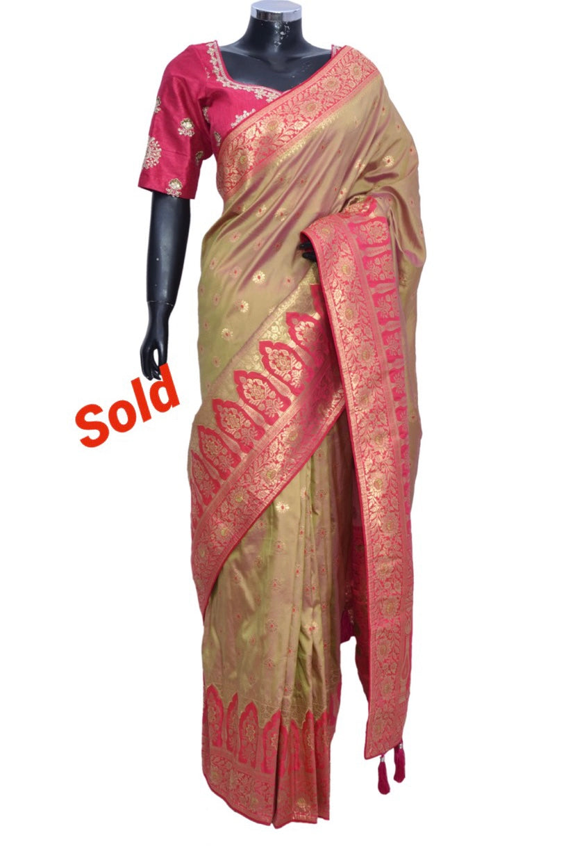 Silk Saree with embroidered blouses #901184-301