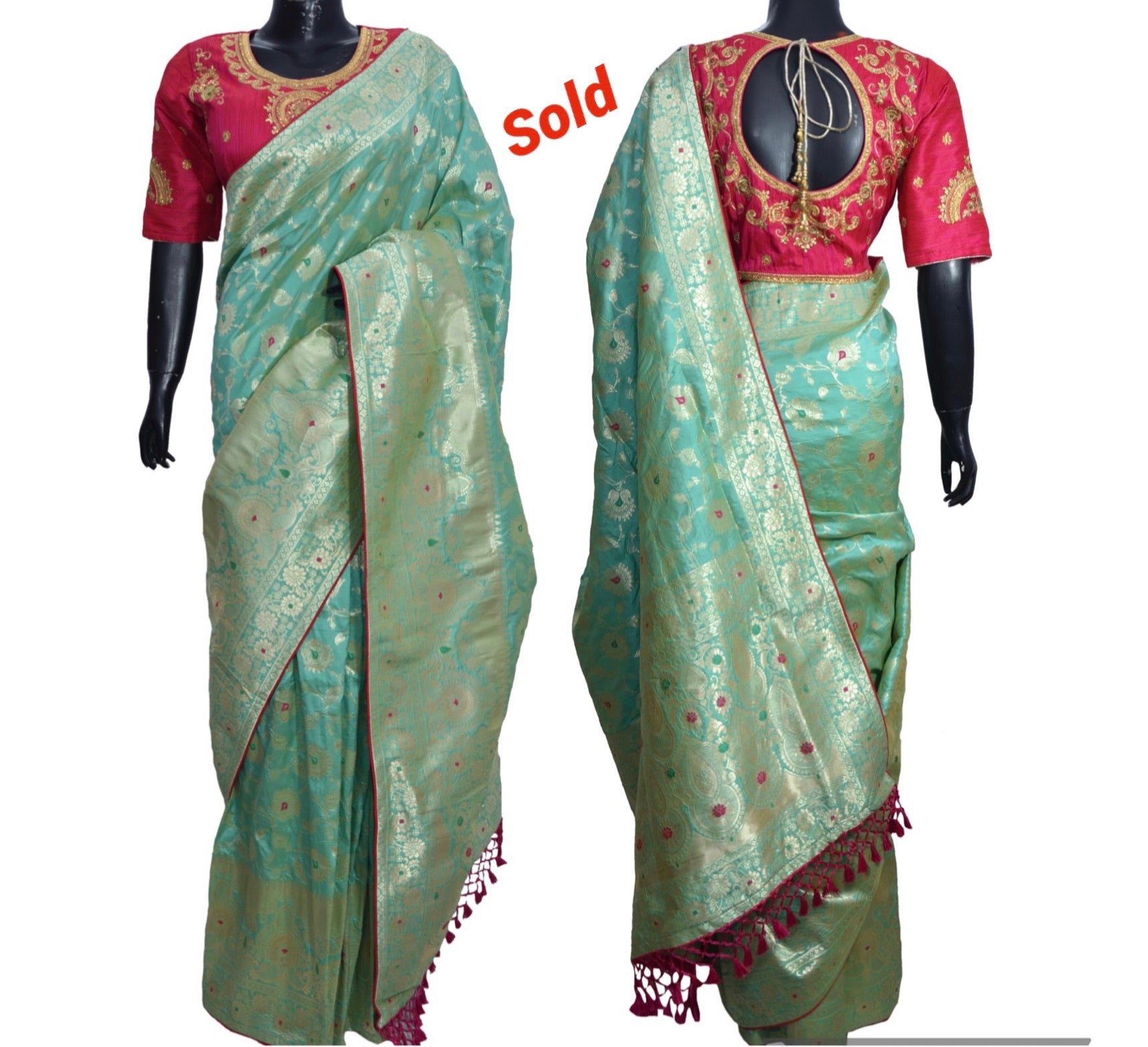 Silk Saree with embroidered blouse #fdn901190-301