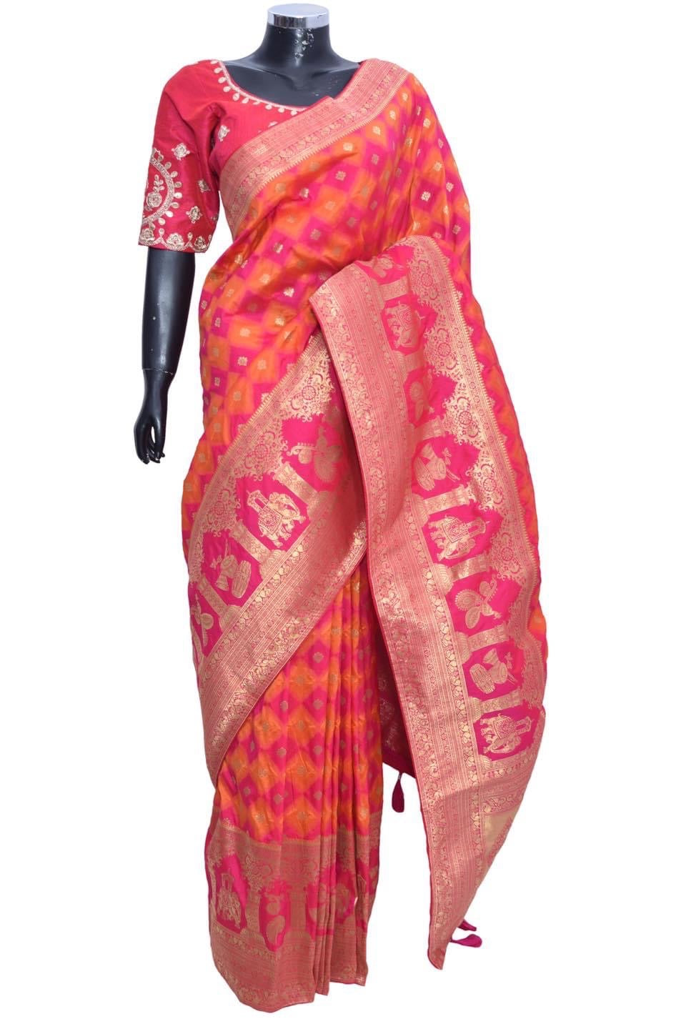 Silk Saree with embroidered blouse #fdn901181-301