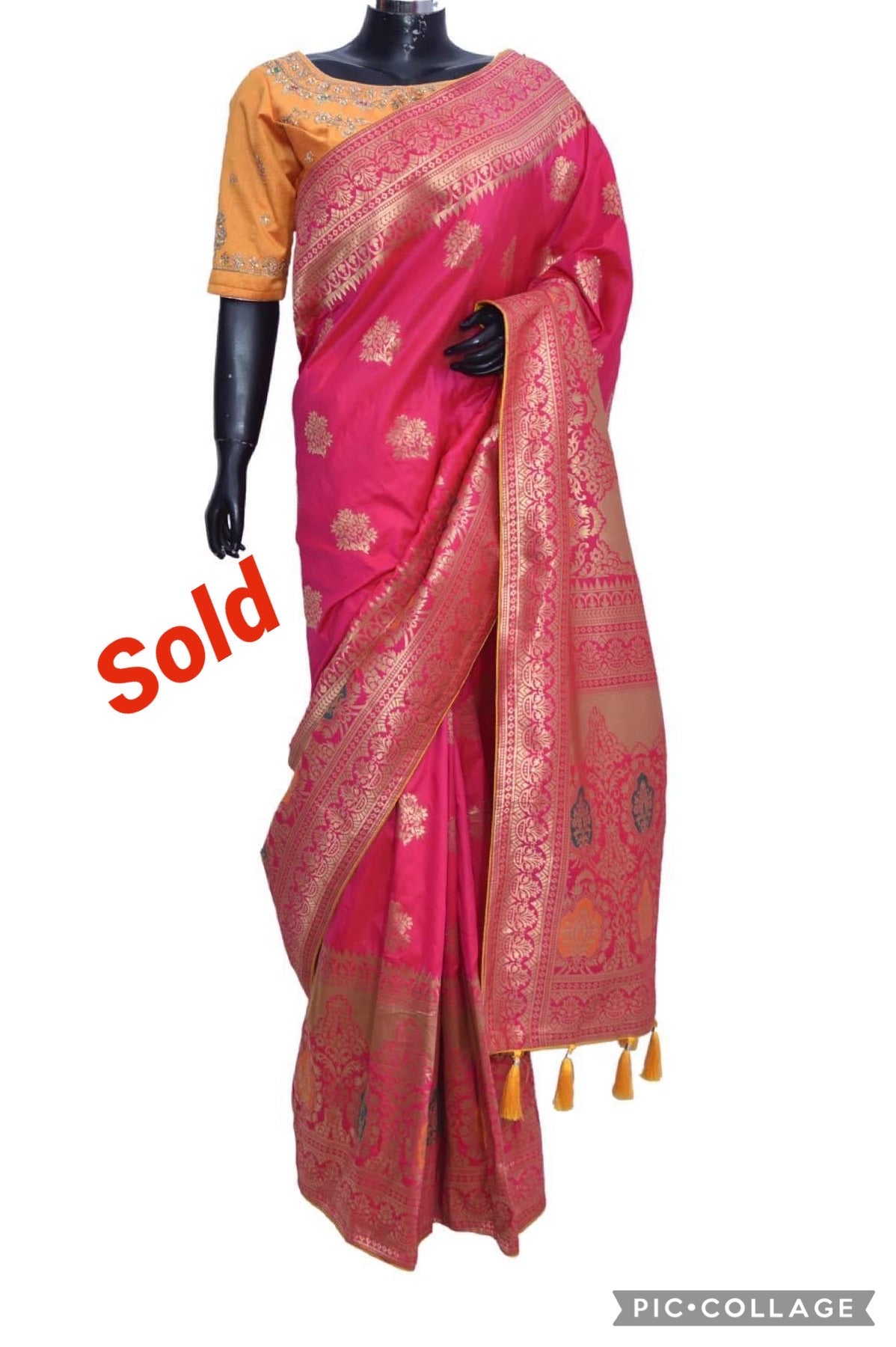 Silk Saree with embroidered blouse #fdn901179-301