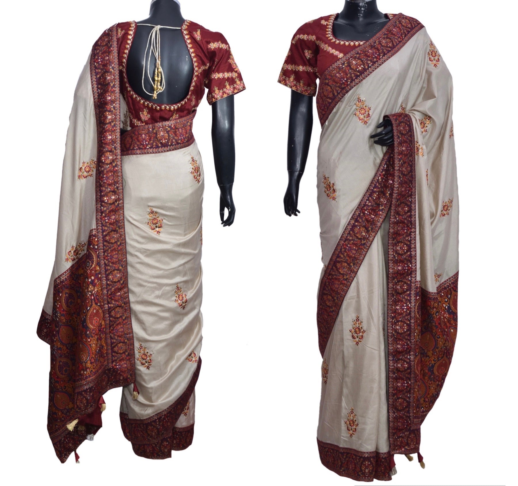 Silk Saree with embroidered blouse #fdn901187-301