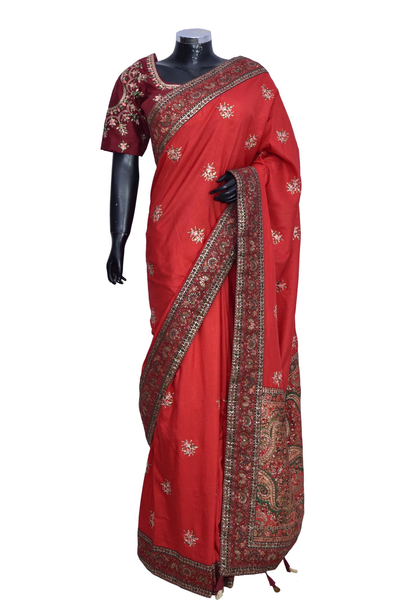 Silk Saree with embroidered blouse #901182-301