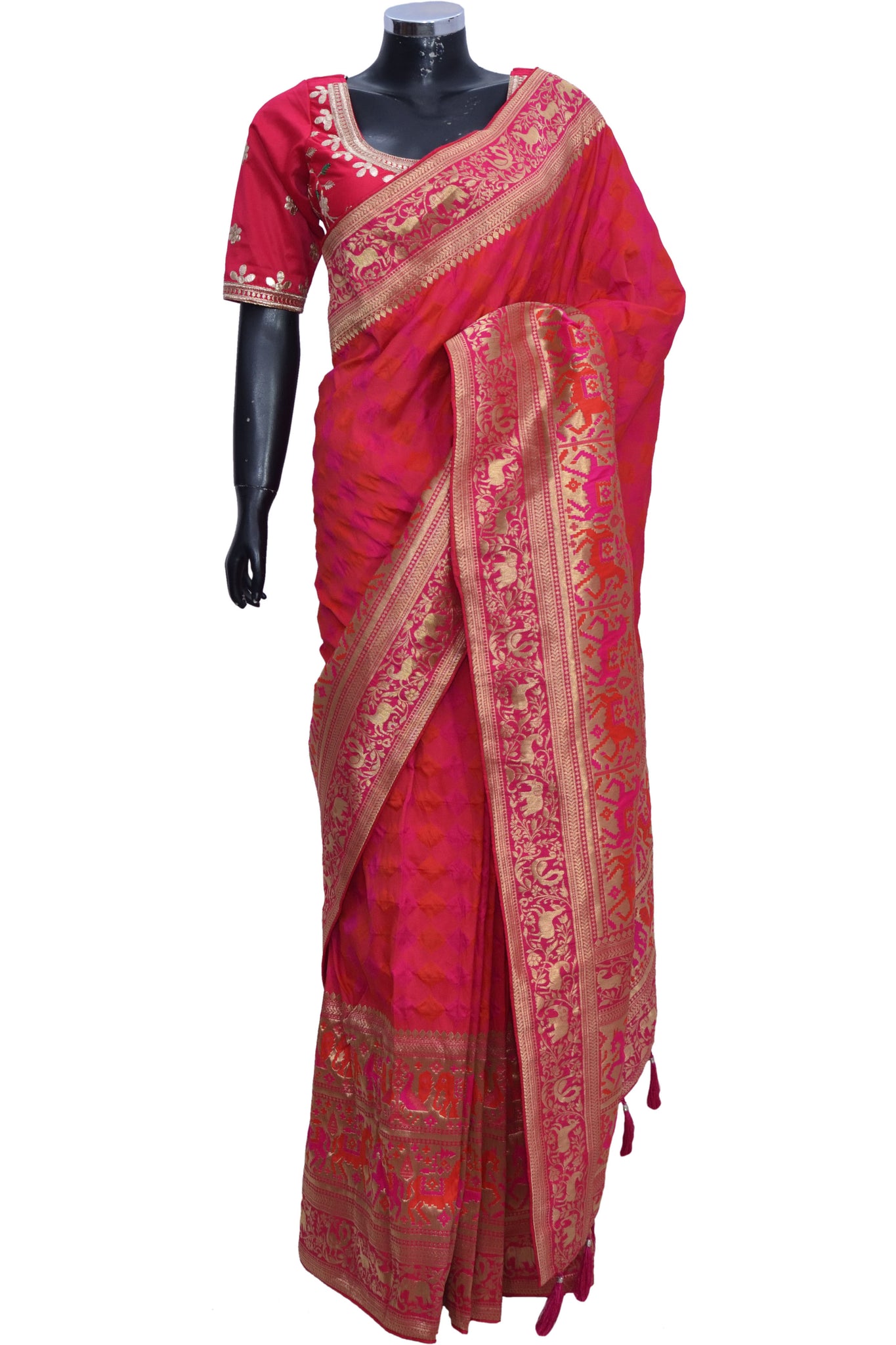 Silk Saree with embroidered blouse #fdn901183-301