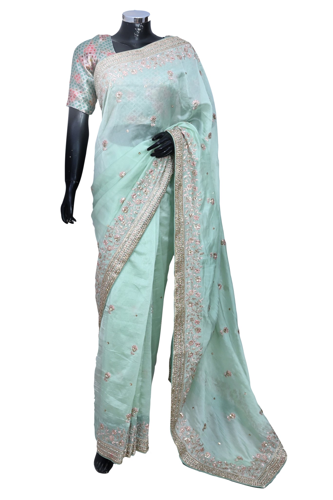 Soft organza embroidered saree #fdn90672-501